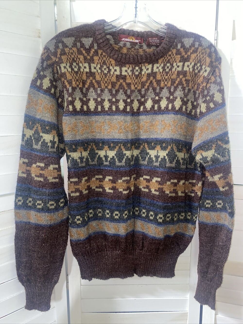 Jordache 80s/90s Vintage Acrylic Blend Brown Pullover Sweater Sz Medium